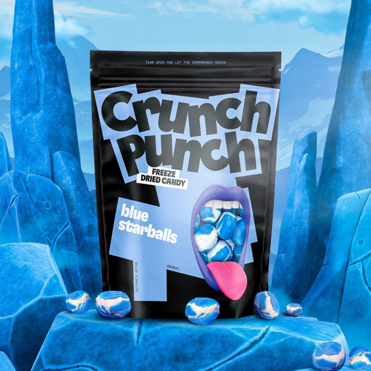 Crunch Punch Freeze Dried Candy Blue Starballs | 50g